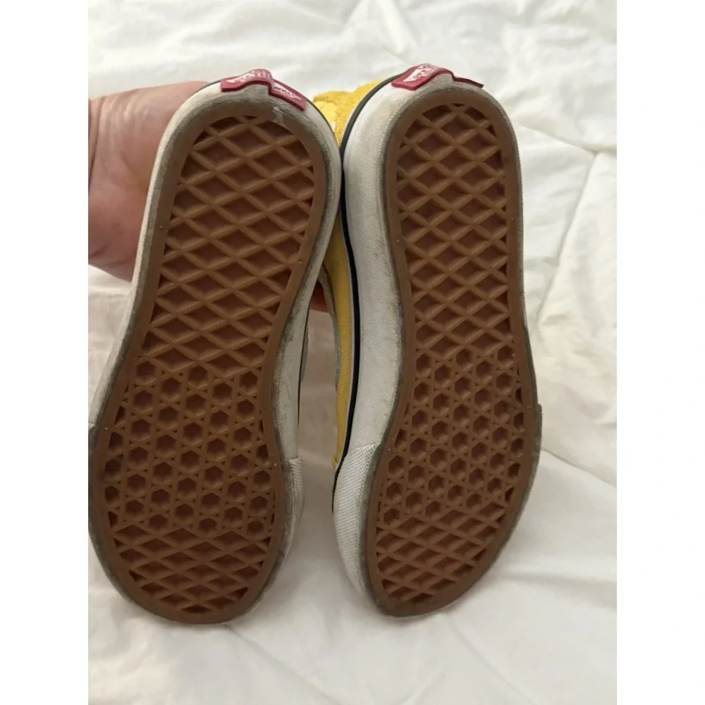 Vans Sk8 Hi Zip Shoes Youth Sz 13.5 High Top Skate Sneakers Yellow Classic Suede